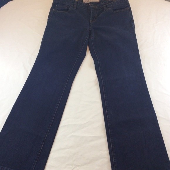 Loft Boot Cut Slim Mid-Rise Womens Jeans Size 10 Dark Wash inseam 29 Button - Picture 5 of 12